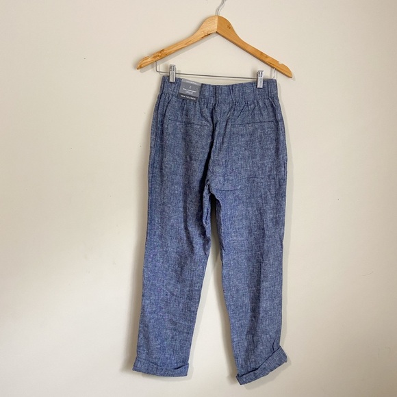NWT Van Heusen Blue Linen Joggers with Elastic Waistband - Picture 6 of 6